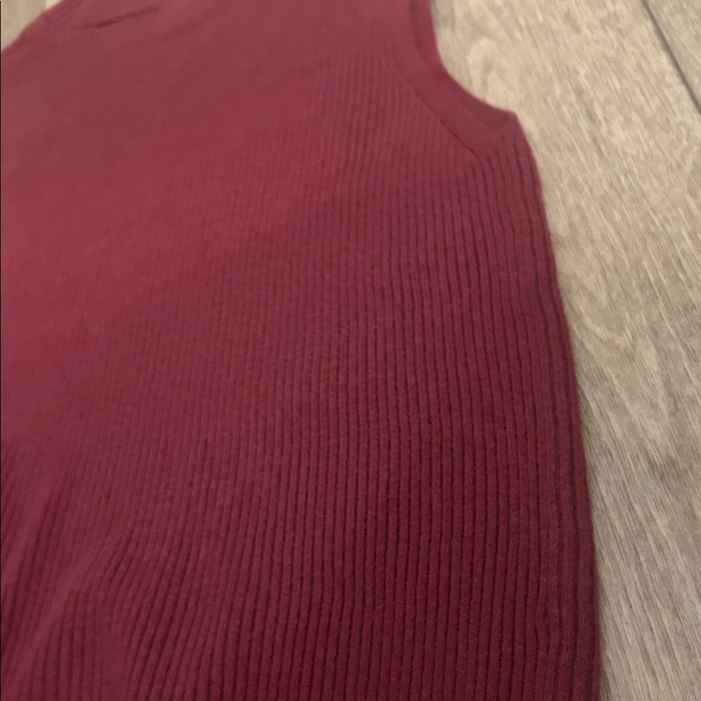 Halogen Burgundy Ribbed Tank Top - Picture 9 of 9